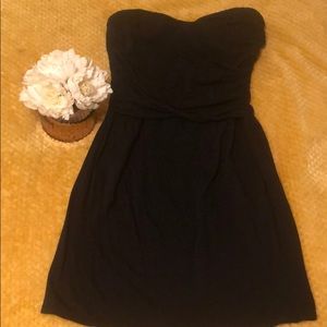 Tube top cotton black dress